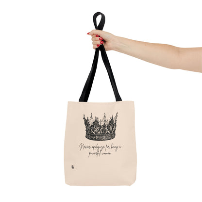 “Never apologize for being a powerful woman." - ”Tote Bag