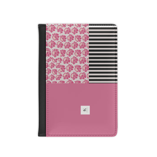 Pink & Black Stripe Passport Cover